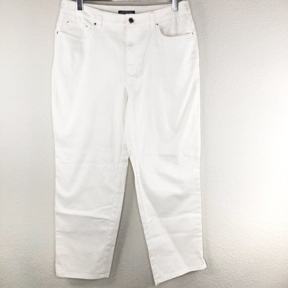 Jones New York Signature Stretch Easy Care White Jeans Women's Size 6 - Picture 1 of 5
